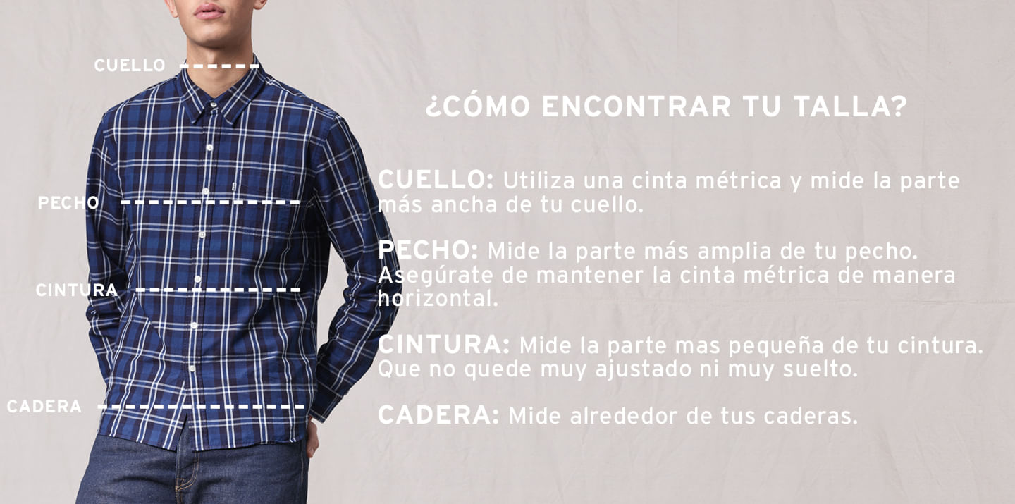 talla de camisas para hombre